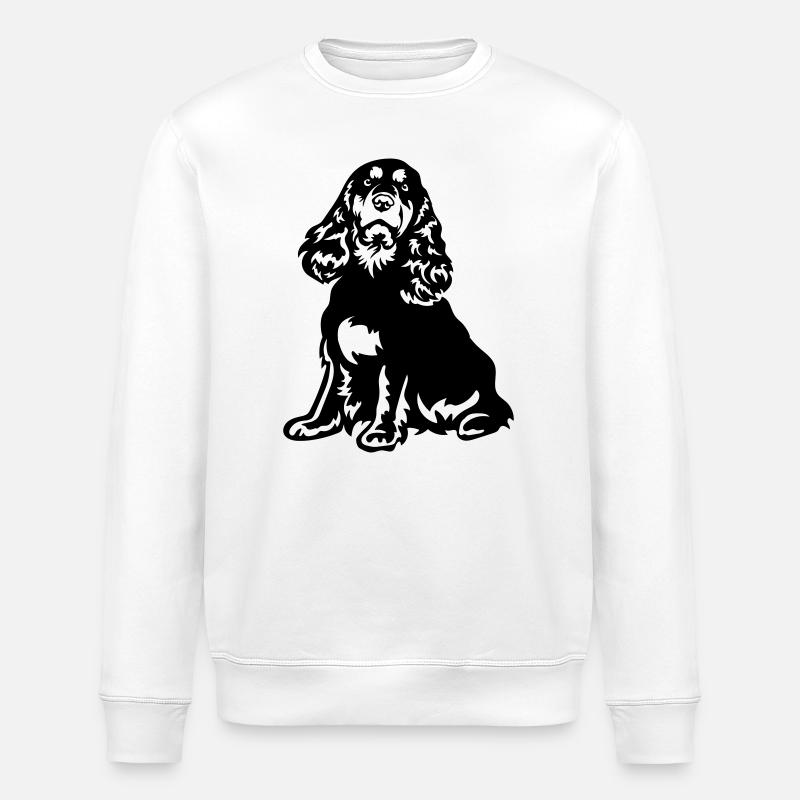 Cocker Spaniel - Stanley/Stella ROLLER Unisex Organic Sweatshirt - white
