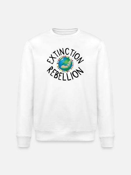 Extinction Rebellion menneskekjede svart - Stanley/Stella ROLLER økologisk unisex-sweatshirt - hvit