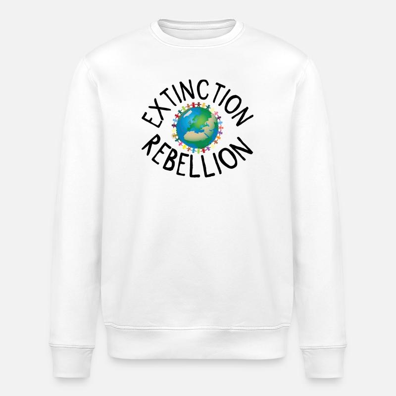Extinction Rebellion Collier Humain noir - Sweat bio ROLLER Stanley/Stella Unisexe - blanc
