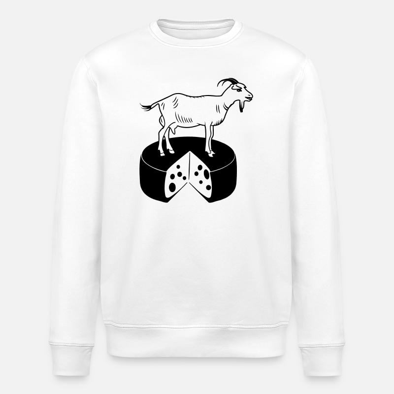 Chèvre sur fromage - Sweat bio ROLLER Stanley/Stella Unisexe - blanc