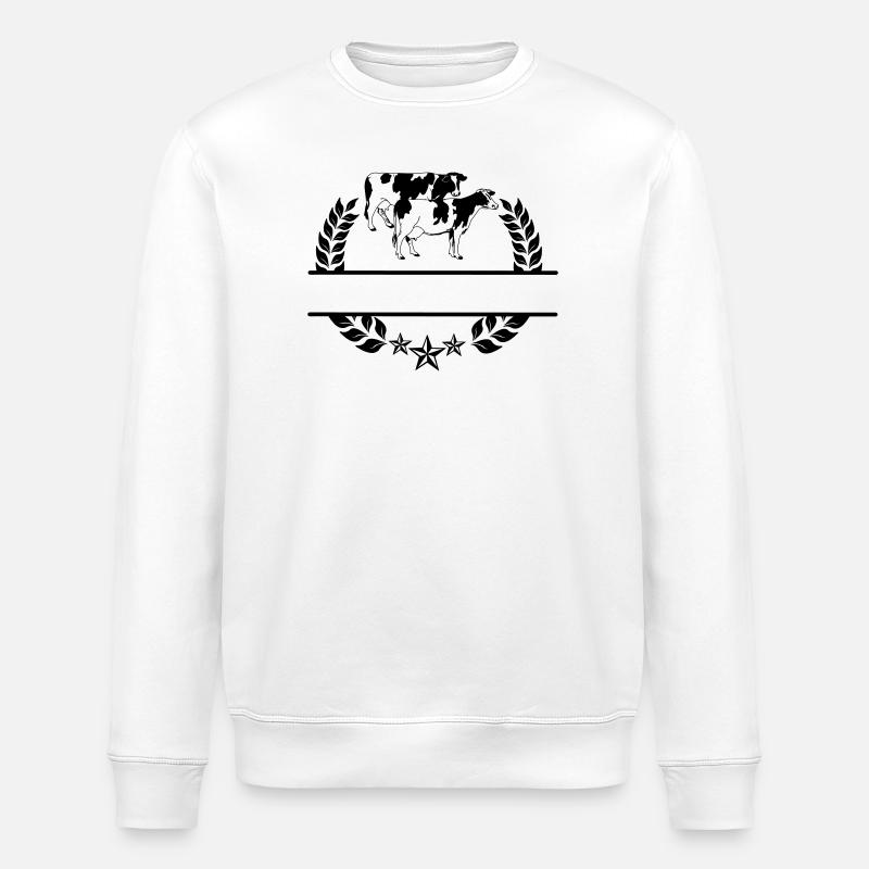 Monogramme de vaches - Sweat bio ROLLER Stanley/Stella Unisexe - blanc
