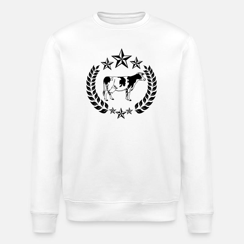 Vache trois étoiles - Sweat bio ROLLER Stanley/Stella Unisexe - blanc