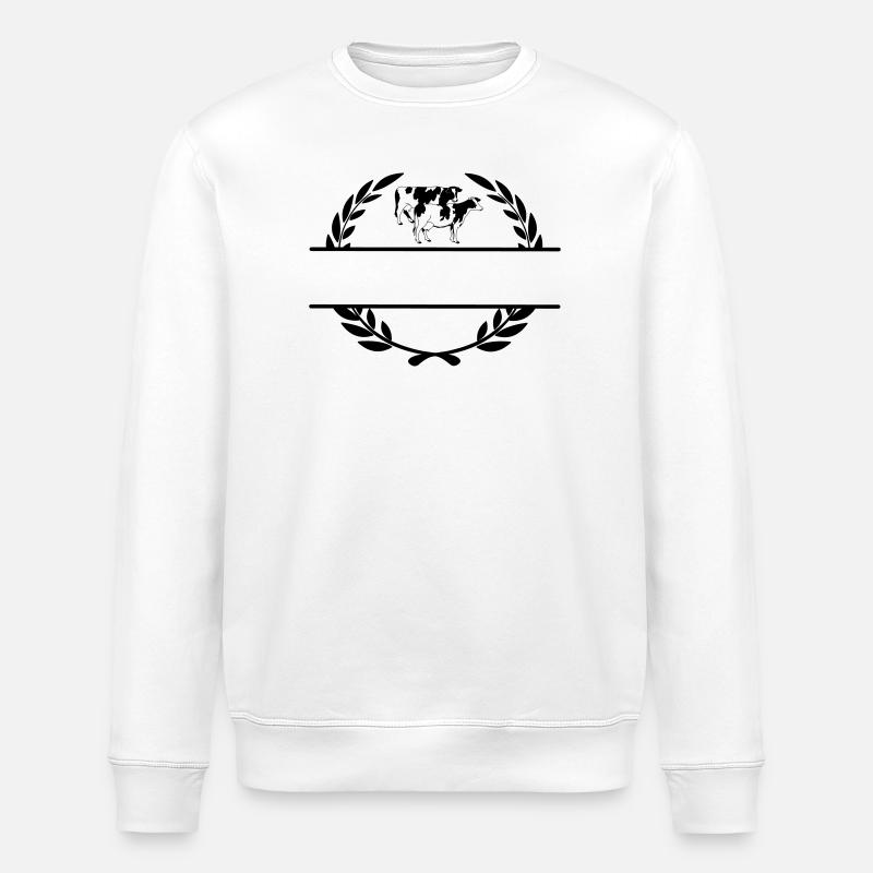 Monogramm Milchkühe - Stanley/Stella Unisex Bio-Sweatshirt ROLLER - Weiß