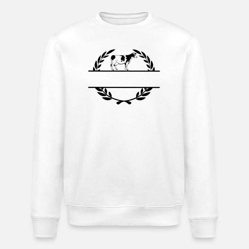 Dairy cow monogram - Stanley/Stella ROLLER Unisex Organic Sweatshirt - white
