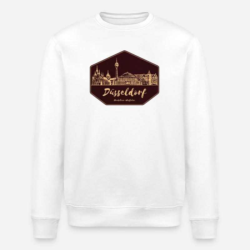 Düsseldorf Skyline Badge - Stanley/Stella ROLLER Unisex Organic Sweatshirt - white