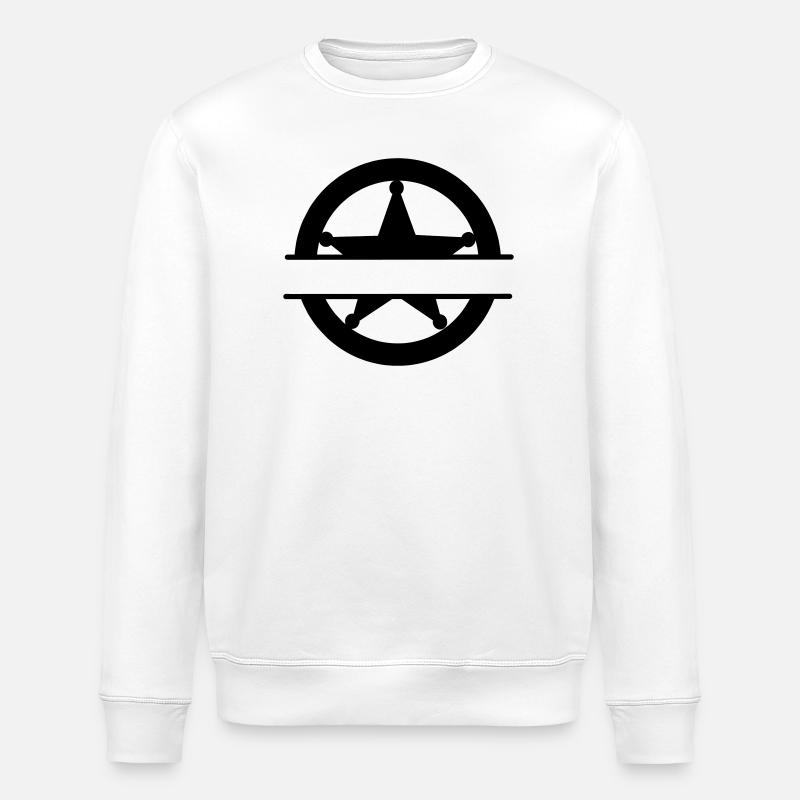 Marshall star in circle - Stanley/Stella ROLLER Unisex Organic Sweatshirt - white