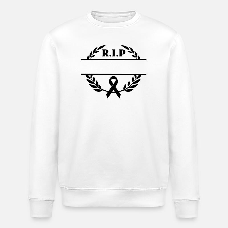 Laurel Wreath R.I.P monogram - Stanley/Stella ROLLER Unisex Organic Sweatshirt - white