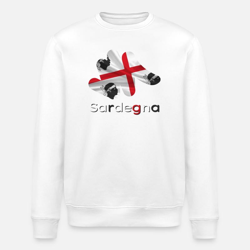 Flagge Sardinien - Stanley/Stella Unisex Bio-Sweatshirt ROLLER - Weiß