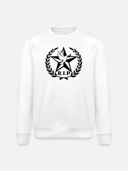 R.I.P Star pigeon laurel wreath - Stanley/Stella ROLLER Unisex Organic Sweatshirt - white