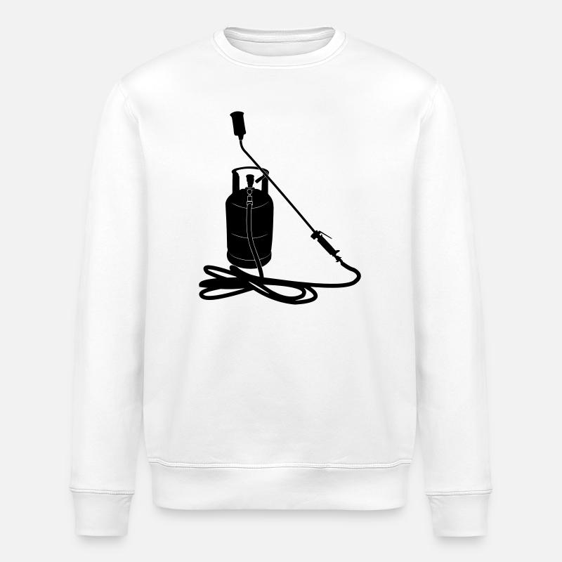 Gas burner shadow image - Stanley/Stella ROLLER Unisex Organic Sweatshirt - white