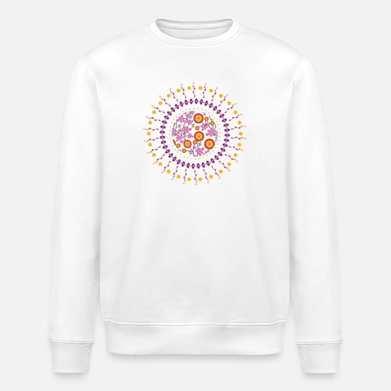 Sonnenmandala flower garden - Stanley/Stella Unisex Bio-Sweatshirt ROLLER - Weiß