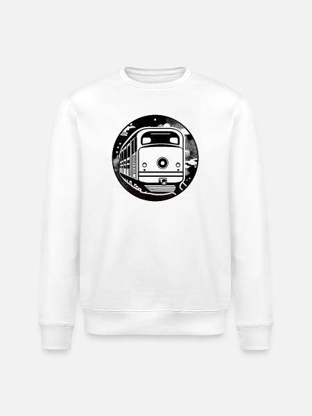 Locomotive, train, railway - Stanley/Stella ROLLER Unisex Organic Sweatshirt - white