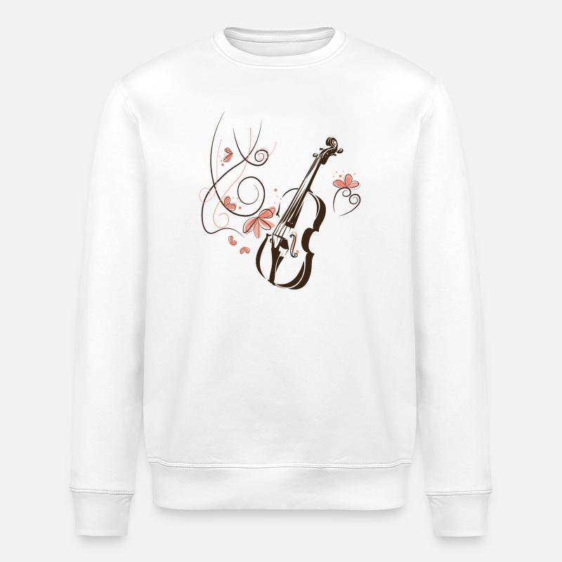 Violine Musiker Blumenranke - Stanley/Stella Unisex Bio-Sweatshirt ROLLER - Weiß