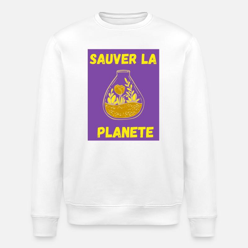 JOUR DE LA TERRE,ECOLOGIE,PLANETE,ENVIRONNEMENT - Sweat bio ROLLER Stanley/Stella Unisexe - blanc