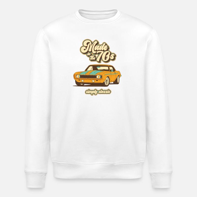 70s Design - Stanley/Stella ROLLER Unisex Organic Sweatshirt - white