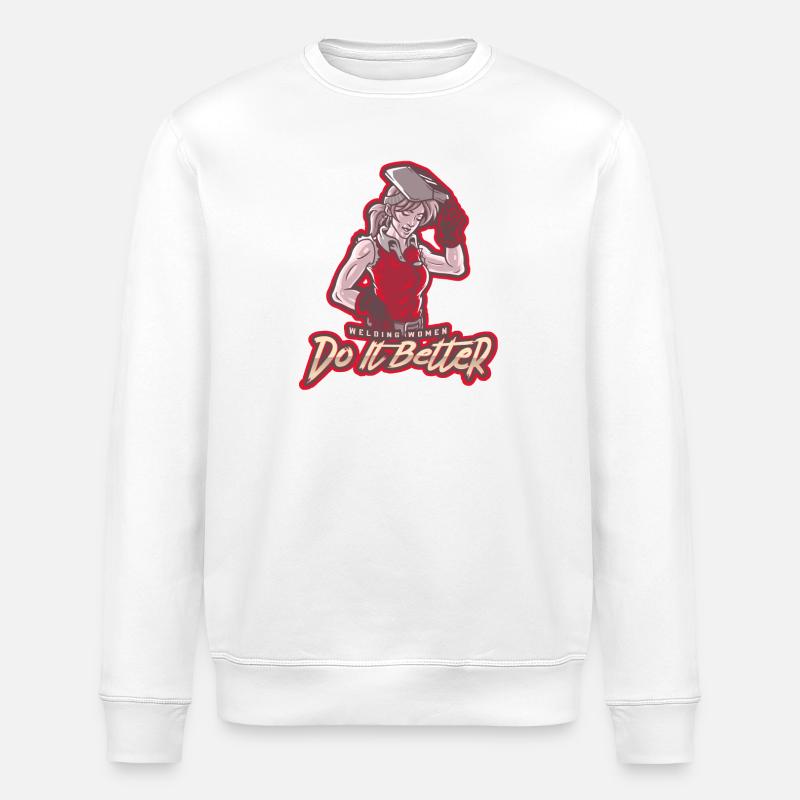 Femme en soudure – Faites-le mieux - Sweat bio ROLLER Stanley/Stella Unisexe - blanc
