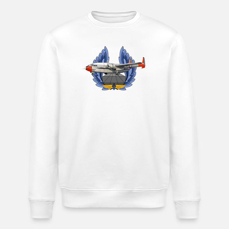 C-119 Flying Boxcar - Stanley/Stella ROLLER Unisex Organic Sweatshirt - white