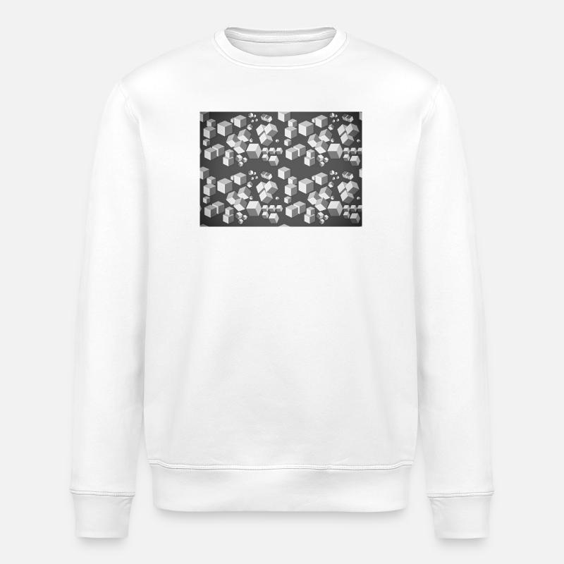 Deco pattern grey-white - Stanley/Stella ROLLER Unisex Organic Sweatshirt - white