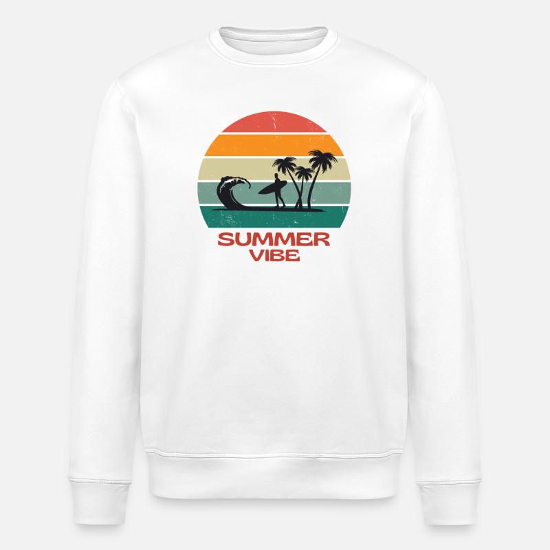 surf, surfeur, surfer, surfing - Sweat bio ROLLER Stanley/Stella Unisexe - blanc