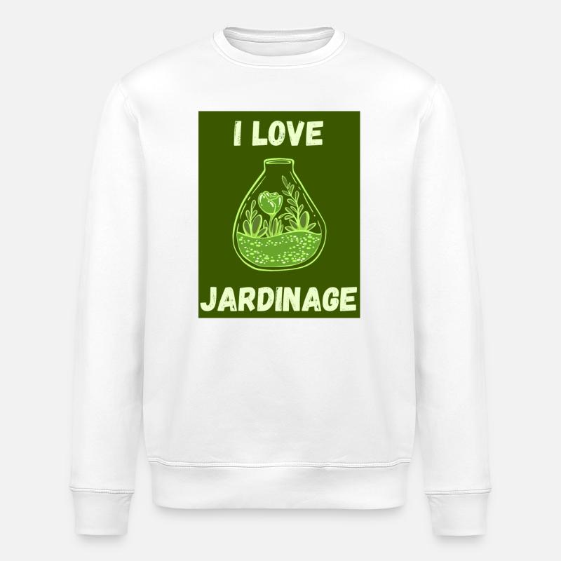 PRINTEMPS. JARDINAGE. RETRAITE. PRINTEMPS. JARDIN. - Sweat bio ROLLER Stanley/Stella Unisexe - blanc