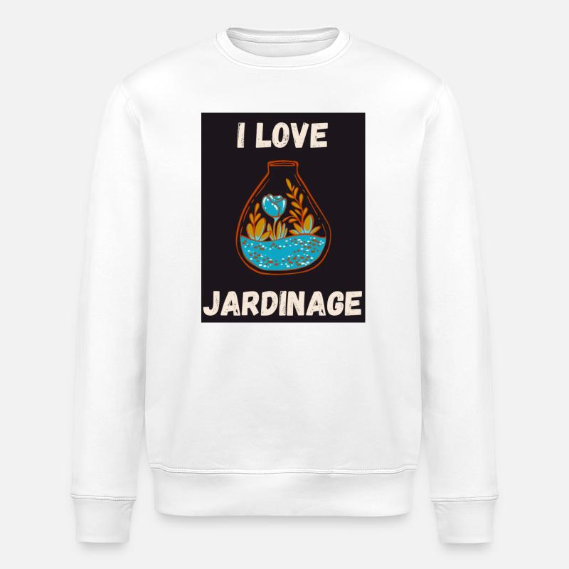 GARDEN. SPRING. GARDENING. RETIREMENT. SPRING. - Stanley/Stella ROLLER Unisex Organic Sweatshirt - white