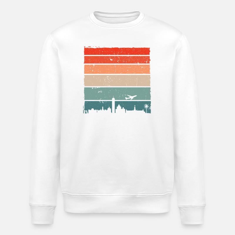 Sonnenuntergang Skyline Vogel Silhouette - Stanley/Stella Unisex Bio-Sweatshirt ROLLER - Weiß