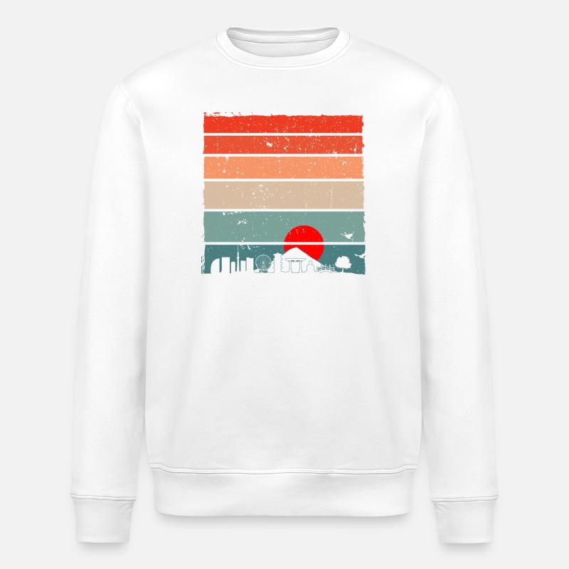 Sunset Torii Skyline - Stanley/Stella ROLLER Unisex Organic Sweatshirt - white