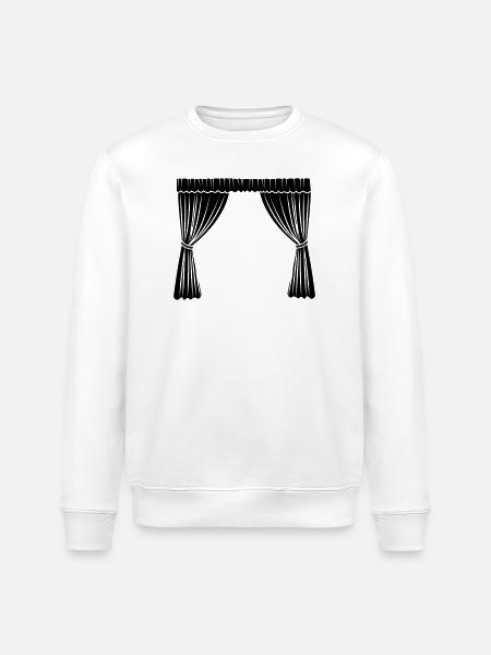 Curtains logo - Stanley/Stella ROLLER Unisex Organic Sweatshirt - white