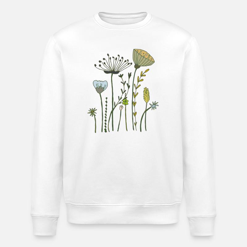 Fleurs séchées - Sweat bio ROLLER Stanley/Stella Unisexe - blanc