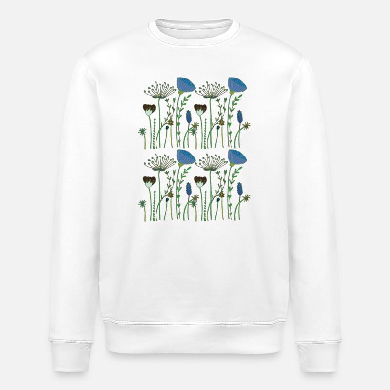 Fleurs séchées - Sweat bio ROLLER Stanley/Stella Unisexe - blanc