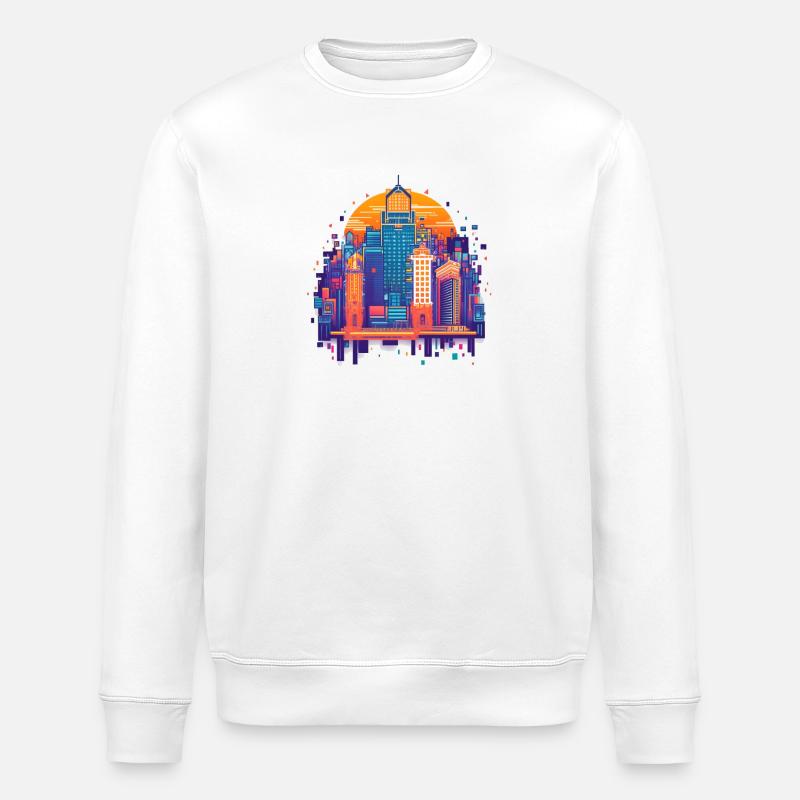 Bunte Stadt - Stanley/Stella Unisex Bio-Sweatshirt ROLLER - Weiß