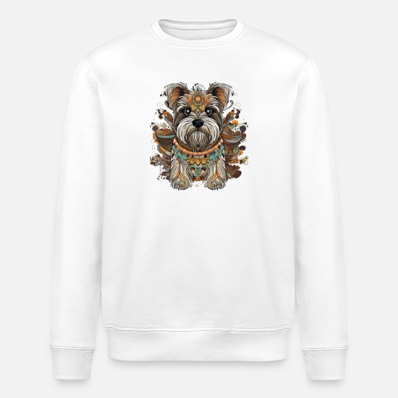 Mosaik-Hund - Stanley/Stella Unisex Bio-Sweatshirt ROLLER - Weiß