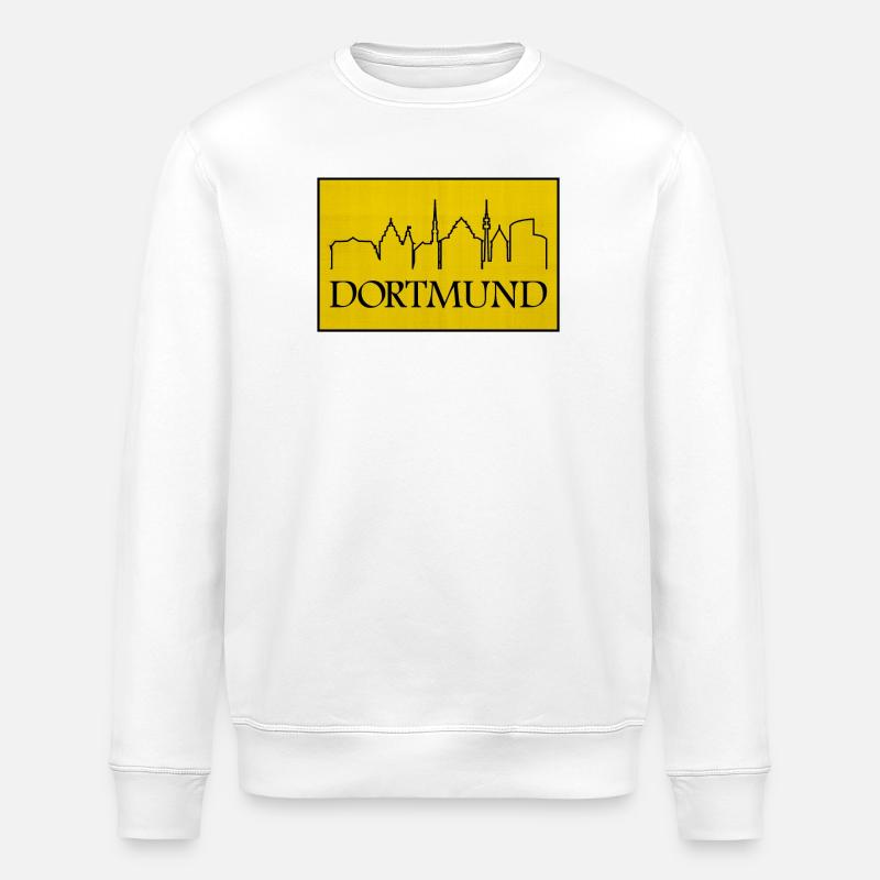 Dortmund Skyline Gelb Design - Stanley/Stella Unisex Bio-Sweatshirt ROLLER - Weiß
