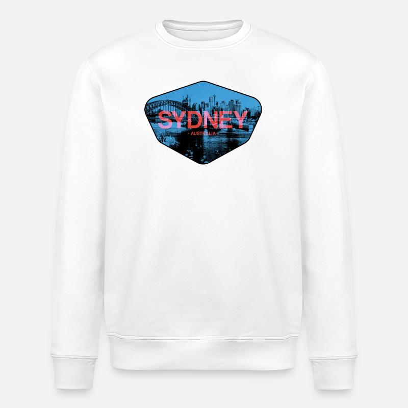 Sydney Skyline Neon - Sweat bio ROLLER Stanley/Stella Unisexe - blanc