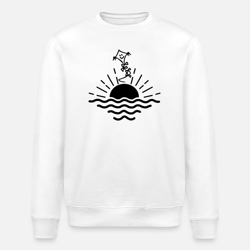 Sunset kite - Stanley/Stella ROLLER Unisex Organic Sweatshirt - white