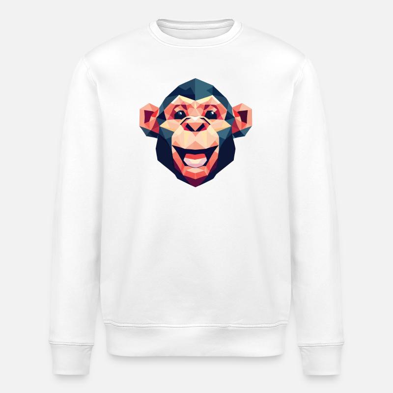 Polygon Monkey - Stanley/Stella ROLLER Unisex Organic Sweatshirt - white
