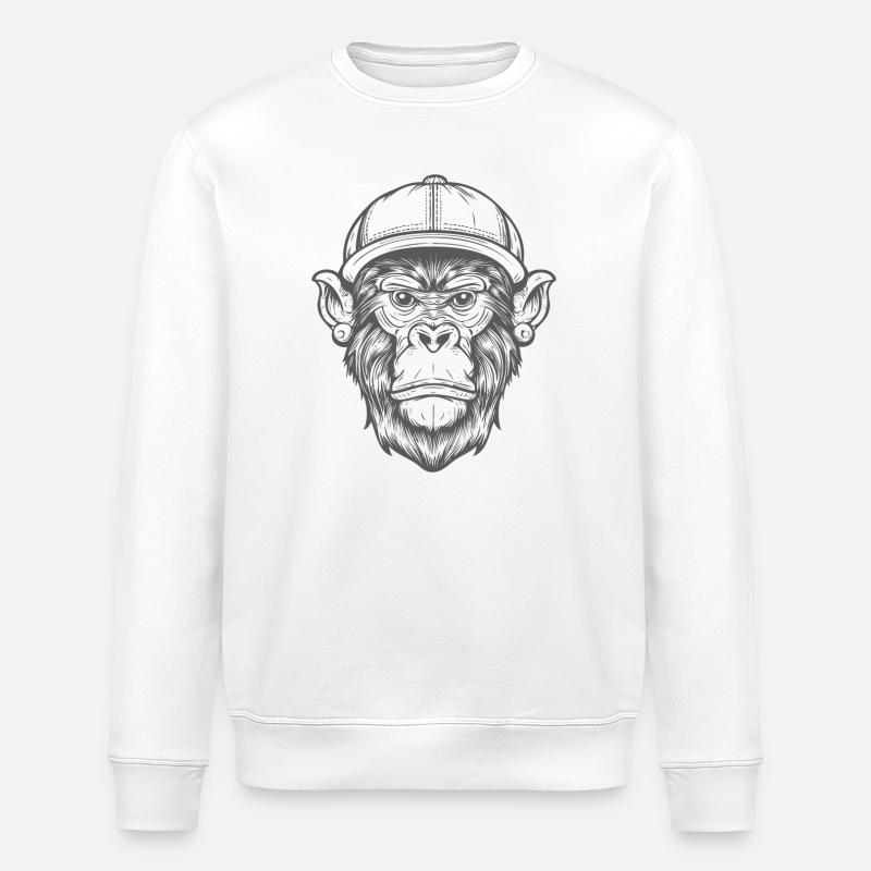 Funky Affe - Stanley/Stella Unisex Bio-Sweatshirt ROLLER - Weiß