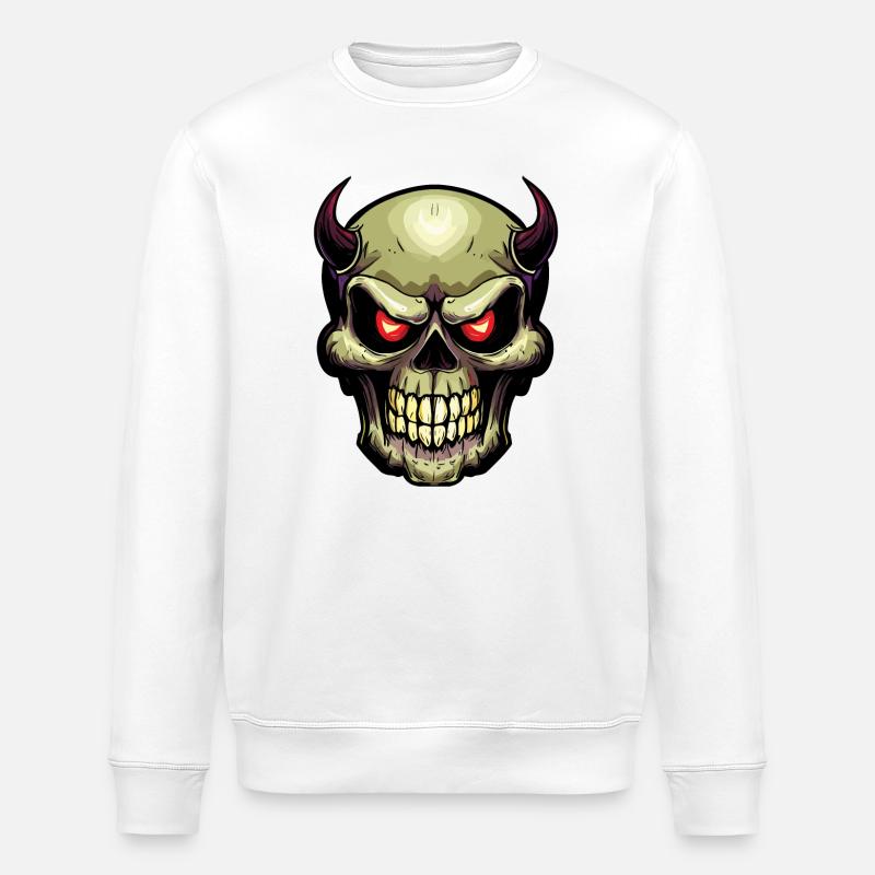 Crâne - Sweat bio ROLLER Stanley/Stella Unisexe - blanc