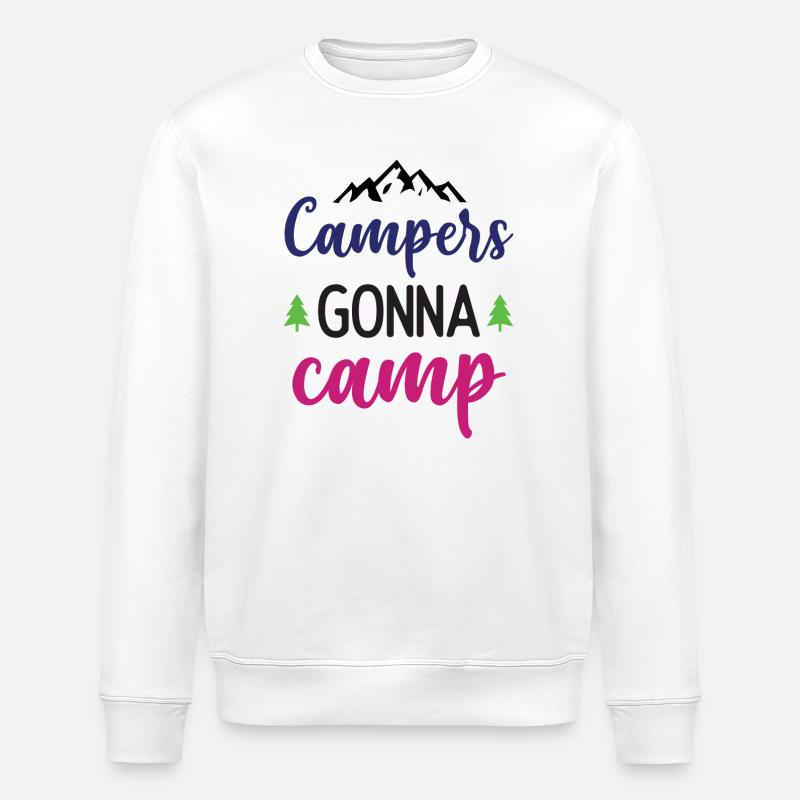 Campeurs qui vont au camp - Sweat bio ROLLER Stanley/Stella Unisexe - blanc