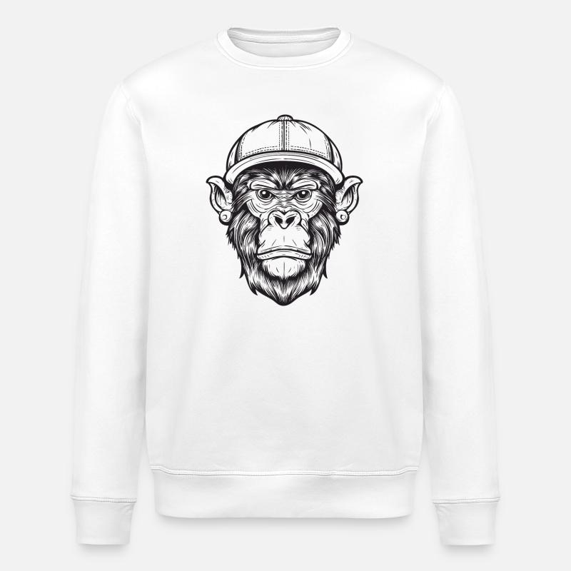 Funky Monkey - Stanley/Stella ROLLER Unisex Organic Sweatshirt - white