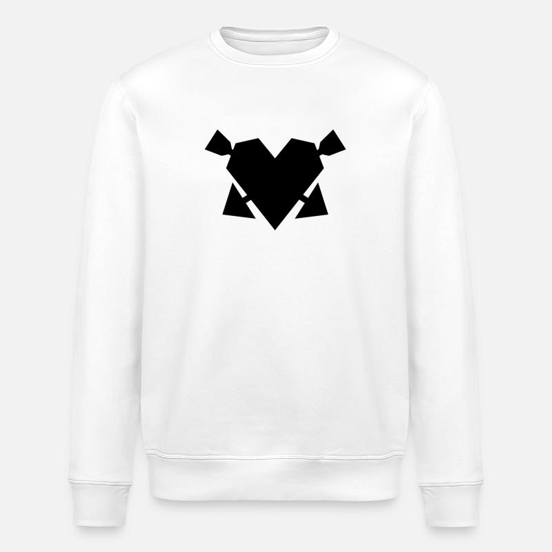 Cœur avec flèches - Sweat bio ROLLER Stanley/Stella Unisexe - blanc