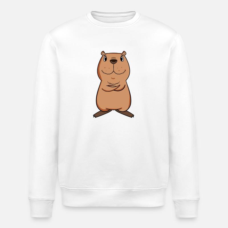 Capybara capybara motif - Stanley/Stella ROLLER Unisex Organic Sweatshirt - white
