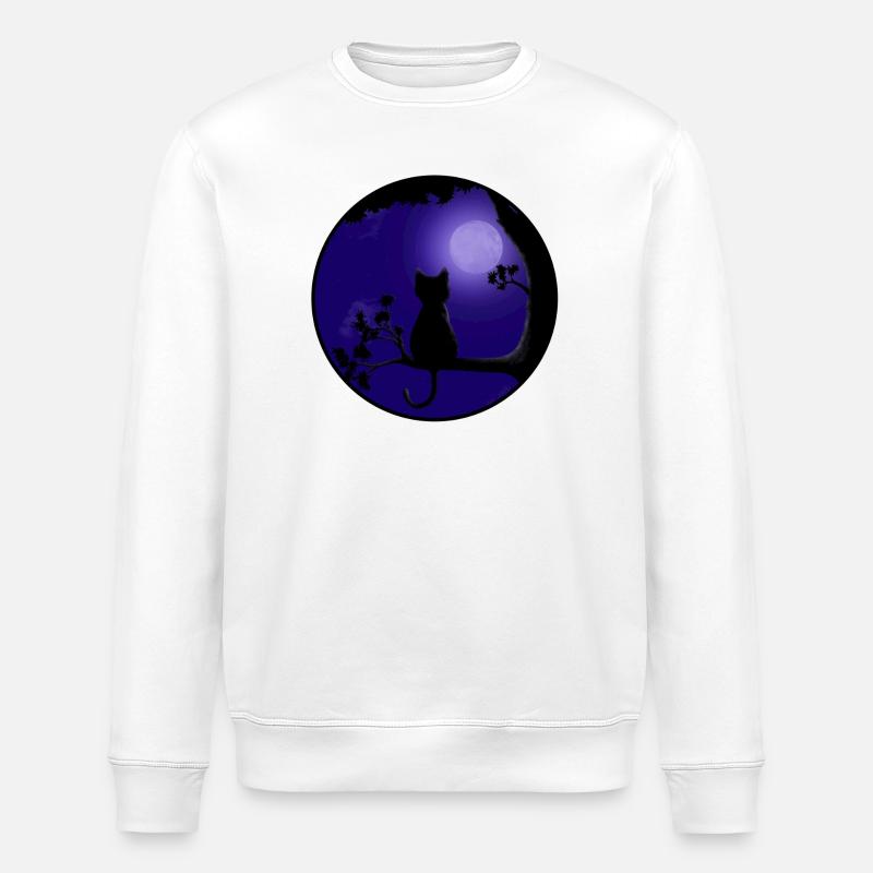 Katze Mond - Stanley/Stella Unisex Bio-Sweatshirt ROLLER - Weiß