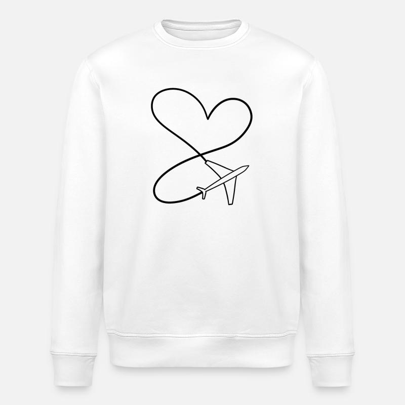 Symbole du cœur d’avion - Sweat bio ROLLER Stanley/Stella Unisexe - blanc