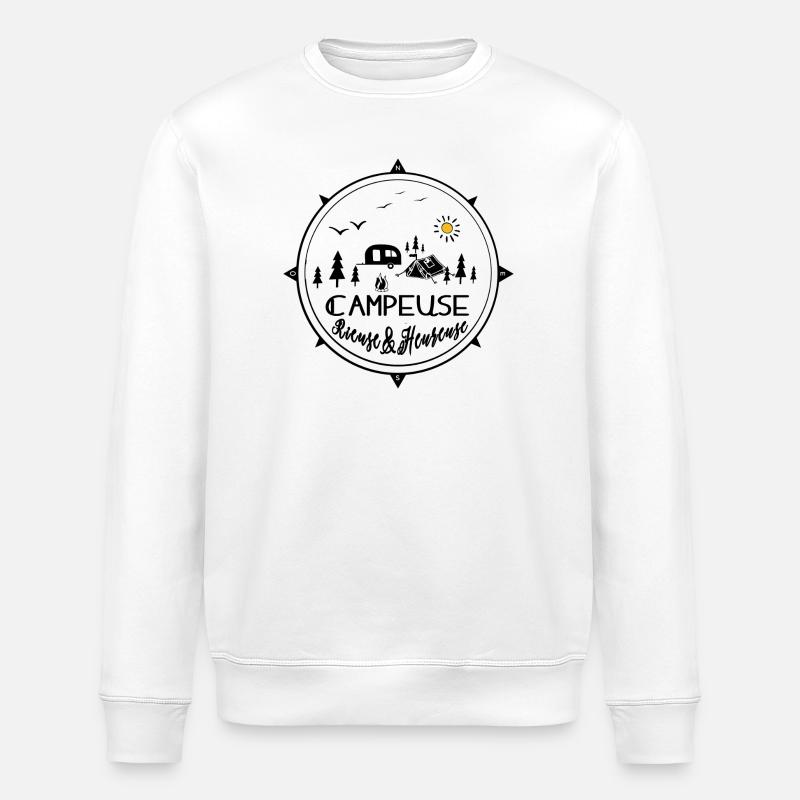 Glücklicher lachender Camper - Stanley/Stella Unisex Bio-Sweatshirt ROLLER - Weiß