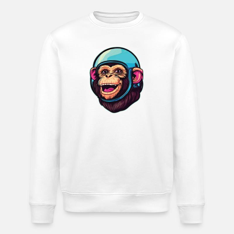 Space Monkey - Stanley/Stella ROLLER Unisex Organic Sweatshirt - white