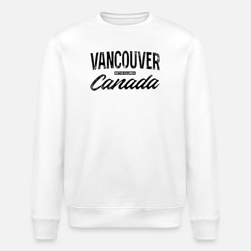 Vancouver, Canada, Rétro Lettering Design - Sweat bio ROLLER Stanley/Stella Unisexe - blanc