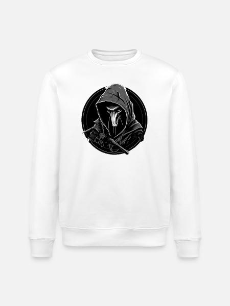 Slankt Skaven-logo: fed, minimalistisk, truende. - Stanley/Stella økologisk unisex-sweatshirt ROLLER - hvid