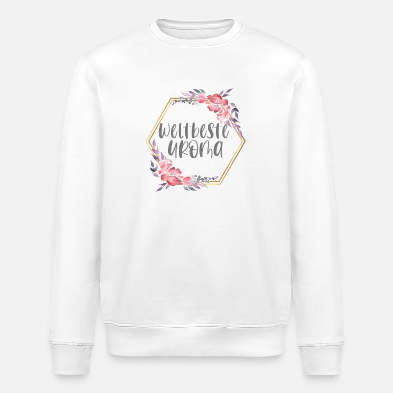 Weltbeste Uroma Urgroßmutter Geschenk - Stanley/Stella Unisex Bio-Sweatshirt ROLLER - Weiß