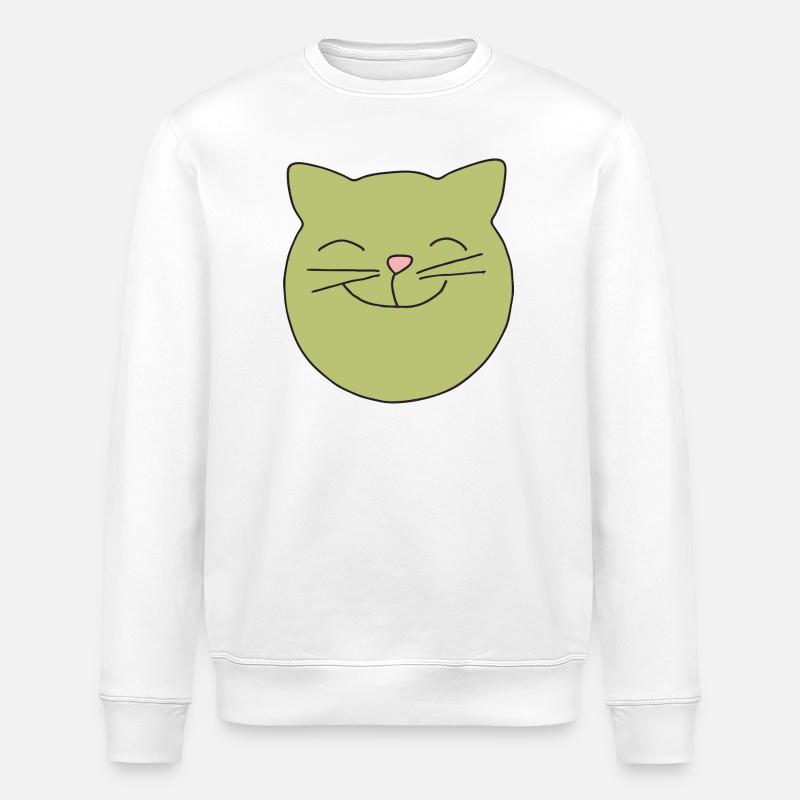 katzenkopf grün - Stanley/Stella Unisex Bio-Sweatshirt ROLLER - Weiß